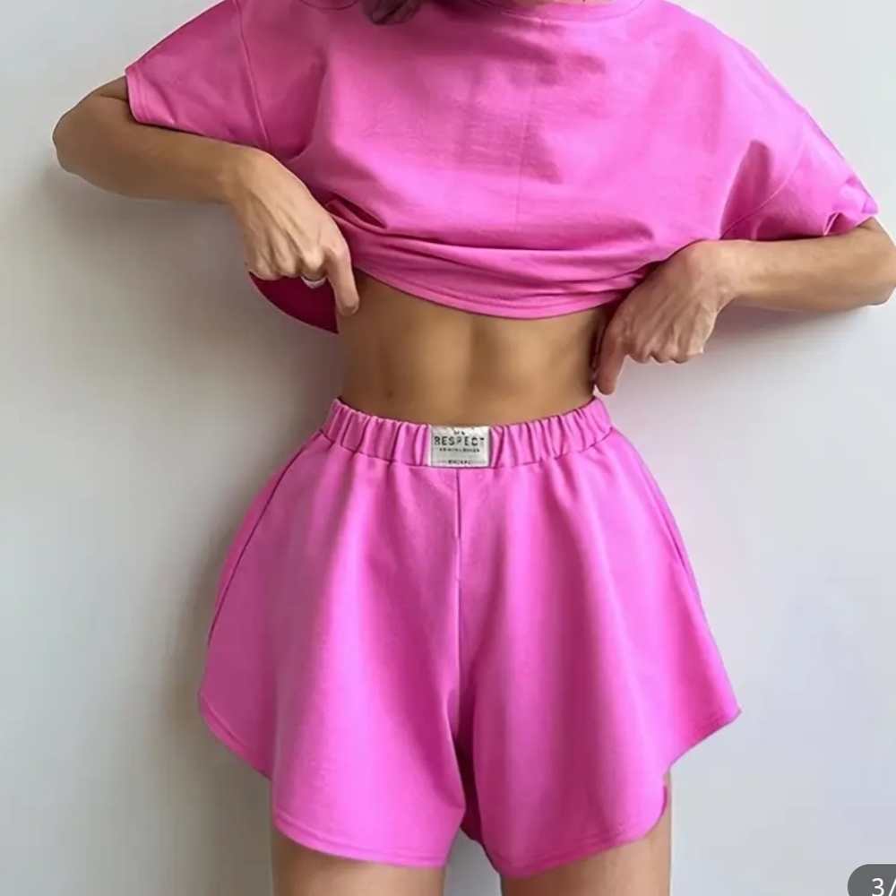 Pink Women's Shorts. /sale As A Set Pant And Shirt
